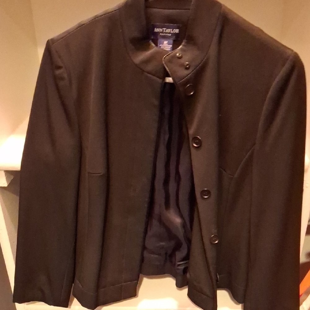Ann Taylor Black Structured Blazer Professional Suit Jacket